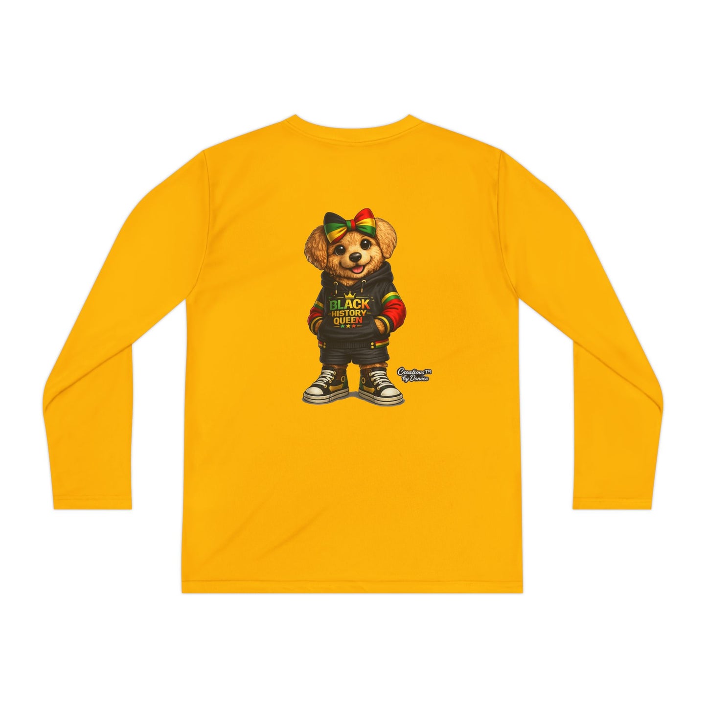 Youth Long Sleeve Tee — Rasta Bear 'Black History' Graphic