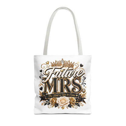 Future Mrs. Tote Bag — Bridal Bachelorette Gift Bag with Gold Crown Design