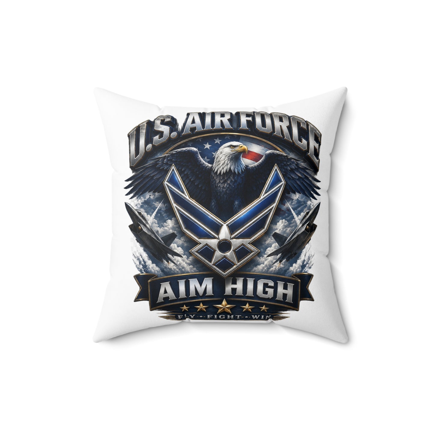 U.S. Air Force "Aim High" Decorative Pillow - Bald Eagle Military Throw Pillow