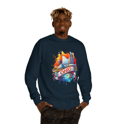 Ohio Skyline Crewneck Sweatshirt – Colorful Cityscape Graphic