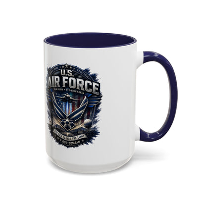U.S. Air Force Accent Coffee Mug — Military Emblem 11/15oz