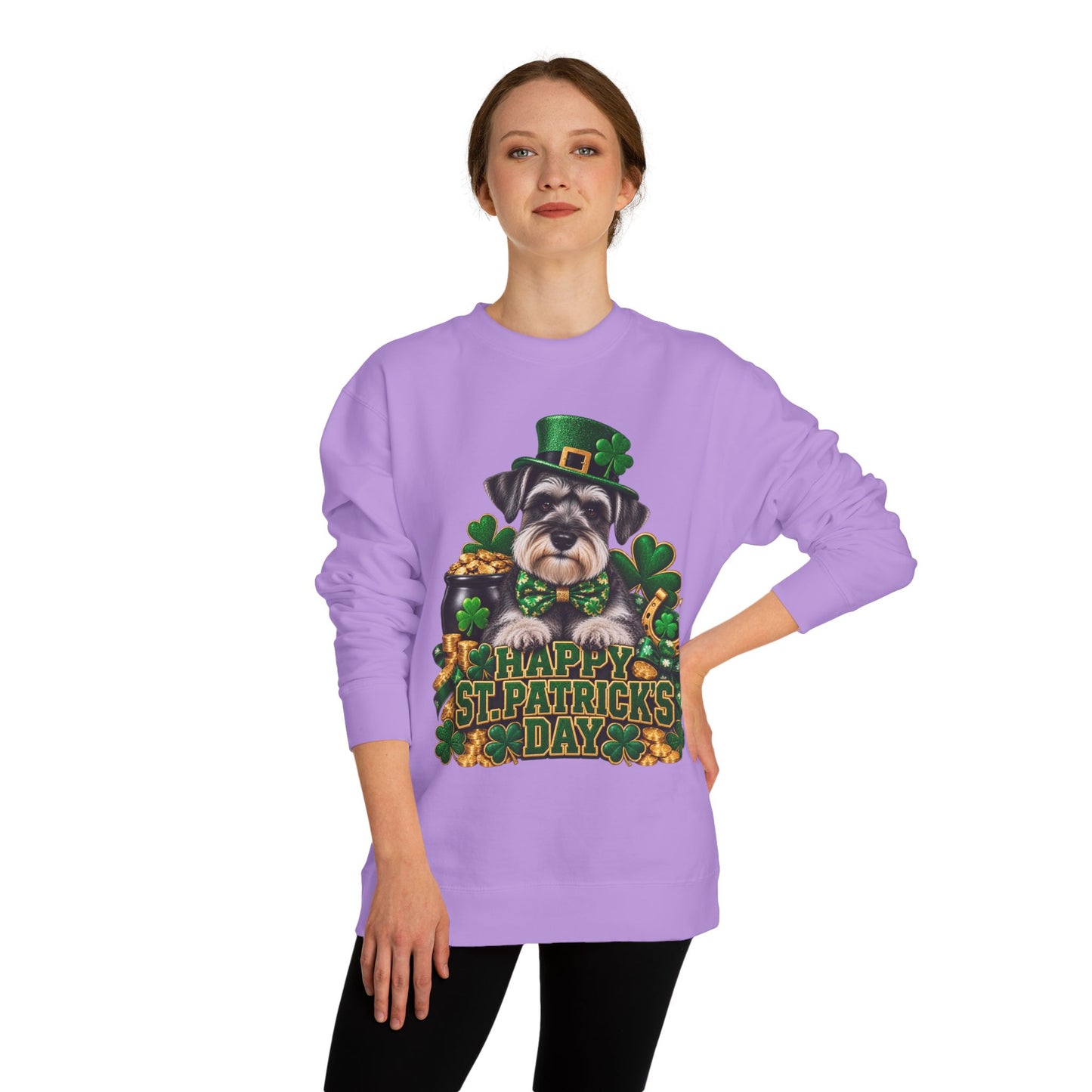 St. Patrick’s Day Schnauzer Sweatshirt — Happy St. Patrick’s Day Graphic
