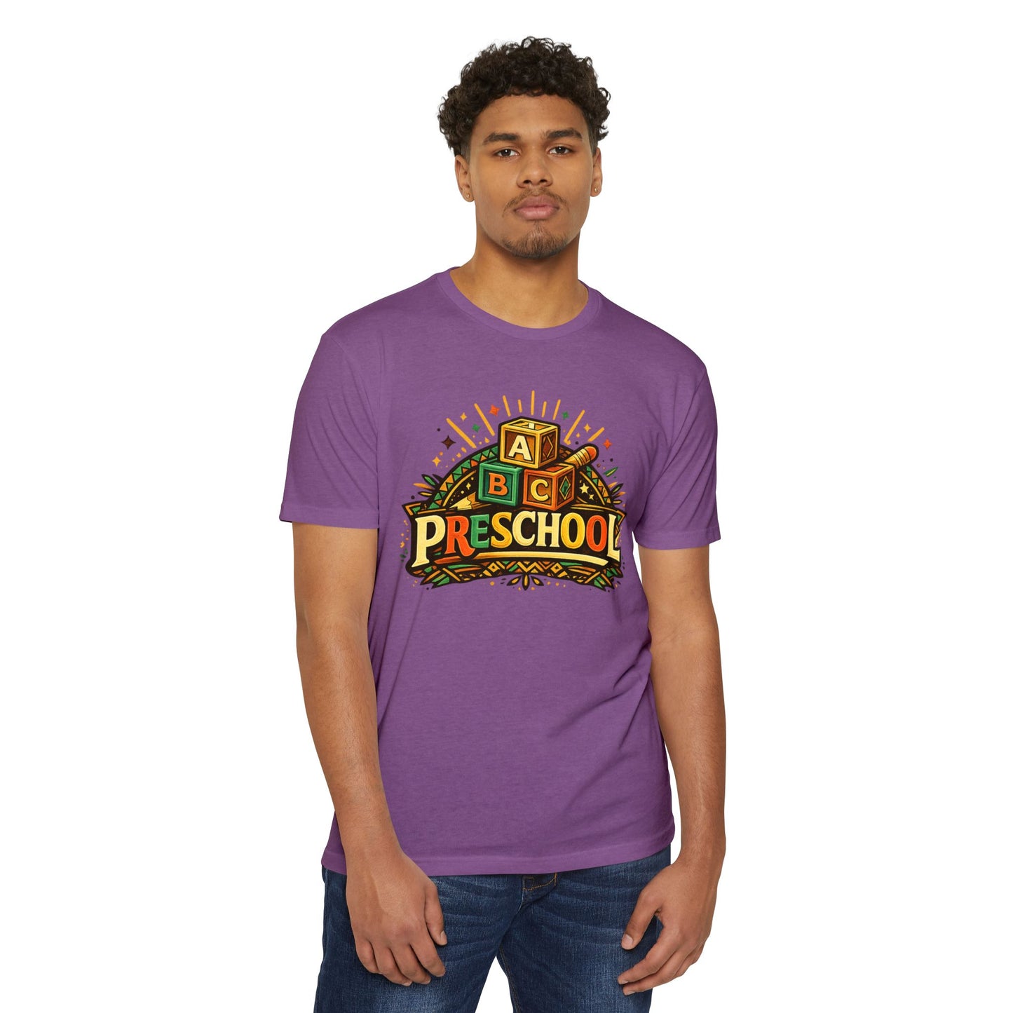 Preschool T-Shirt – Retro ABC Blocks Graphic Tee for Teachers & Kids