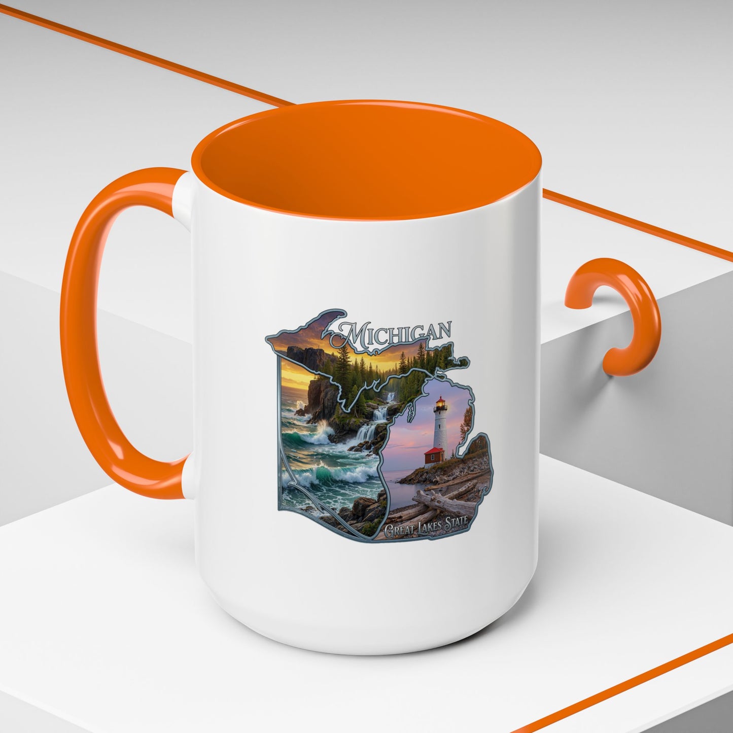 Michigan Lighthouse Coffee Mug — Scenic Great Lakes Accent Mug (11/15oz)
