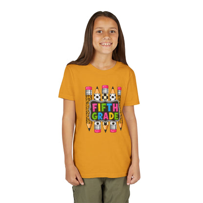 Fifth Grade Pencil Kids Tee — Back to School Youth Short Sleeve Shirt