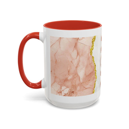 Mom Marble Accent Coffee Mug — Rose Gold & Gold Vein 11/15oz Gift