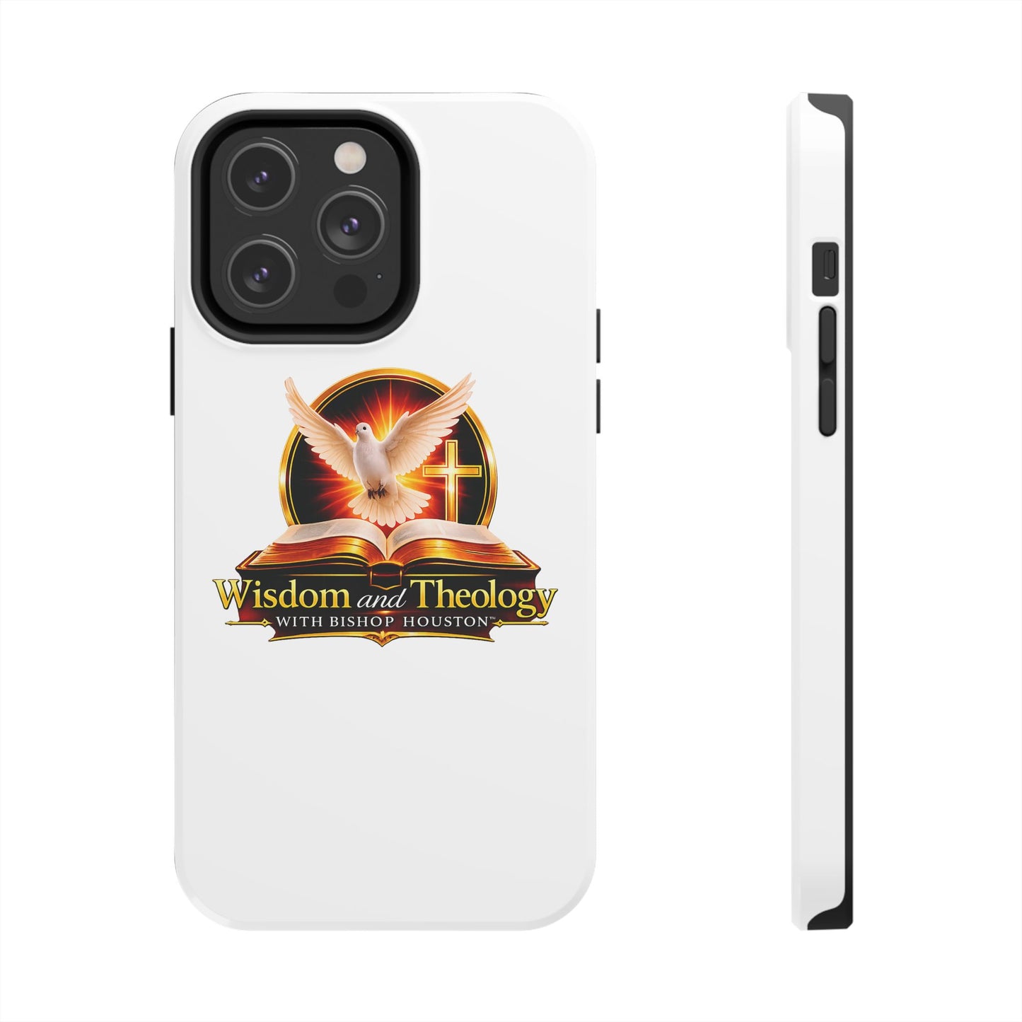 Wisdom and Theology Tough Phone Case — Christian Dove & Cross Design