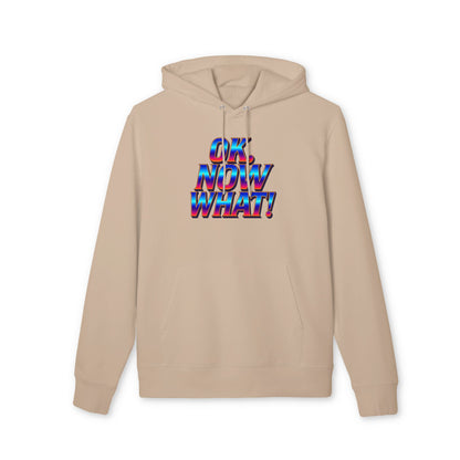 OK. Now What! Hoodie — Retro 3D Text Graphic Pullover