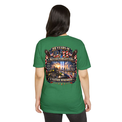 9/11 Memorial T-Shirt – "25 Years of 9/11 Never Forgotten" Tribute Tee