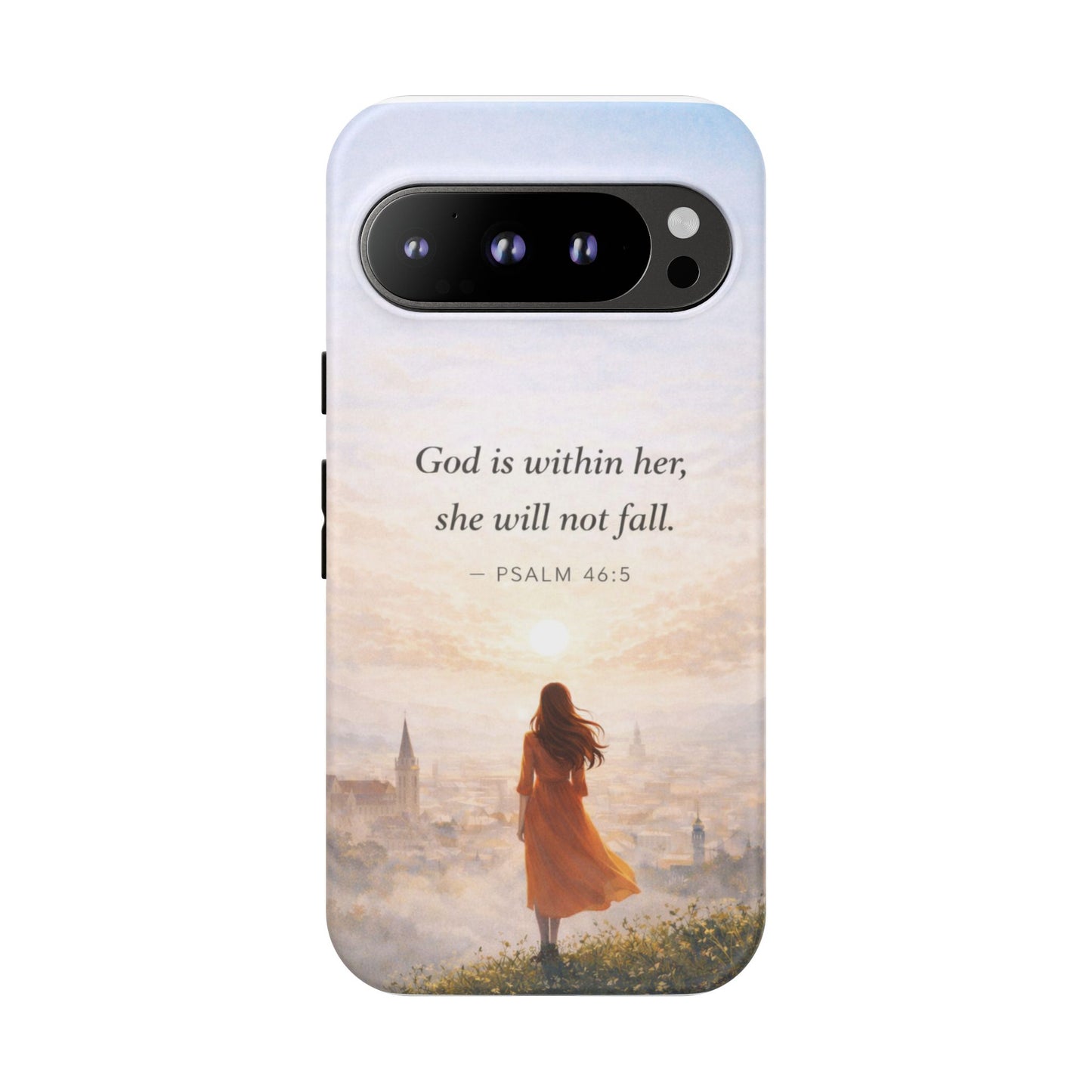 Inspirational Psalm 46:5 Phone Case — 'God is within her, she will not fall' Christian Phone Cover