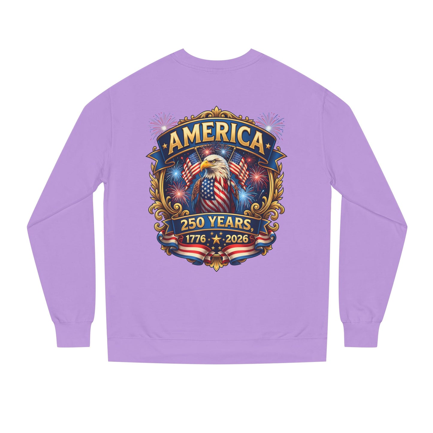 America 250 Years Crewneck Sweatshirt — 1776–2026 Patriotic Eagle Design