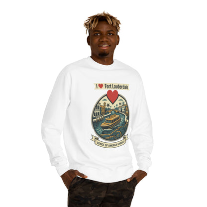 I  Fort Lauderdale Crewneck Sweatshirt — Venice of America Canals Graphic