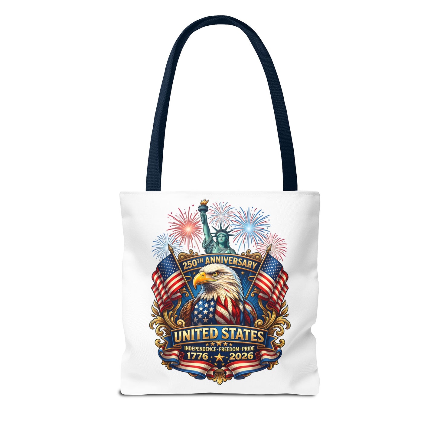 United States 250th Anniversary Tote Bag — Patriotic Eagle & Fireworks 1776–2026