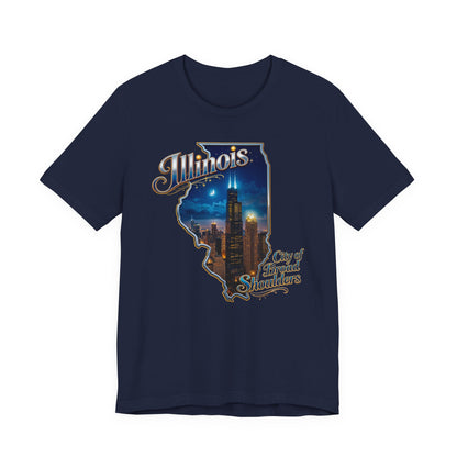 Illinois State Tee — 'City of Broad Shoulders' Chicago Skyline T-Shirt