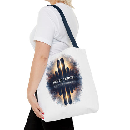 Never Forget Memorial Tote Bag — 9/11 Tribute Skyline All-Over Print