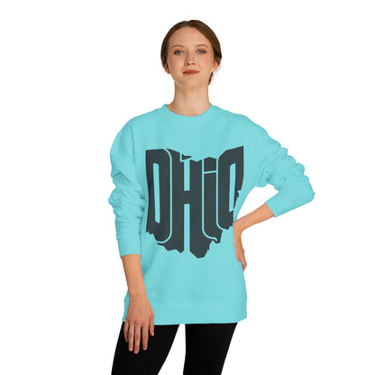 Ohio State Outline Crewneck Sweatshirt — Bold 'OHIO' Map Graphic