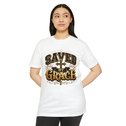 Saved by Grace T-Shirt — Christian Faith Cross Vintage Design