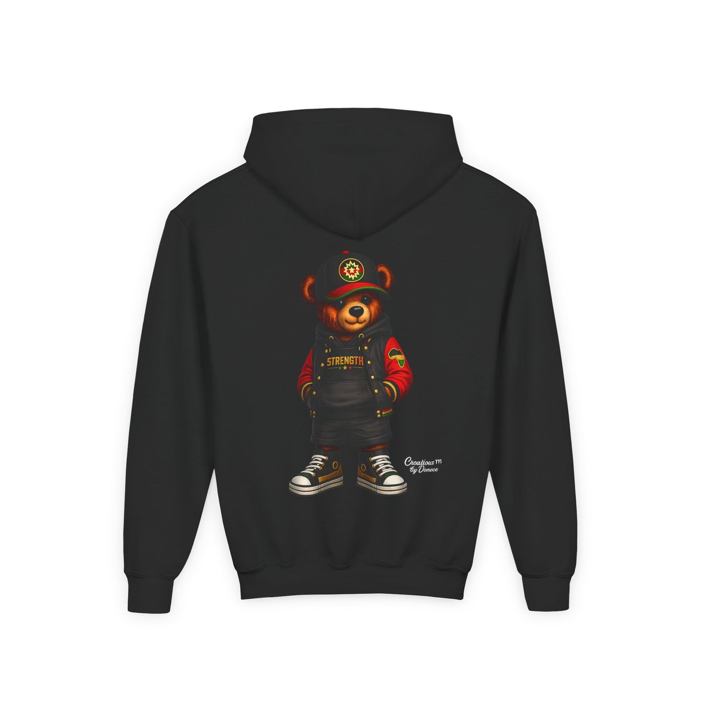 Youth Bear Hoodie – Streetwear Teddy Graphic Pullover for Kids