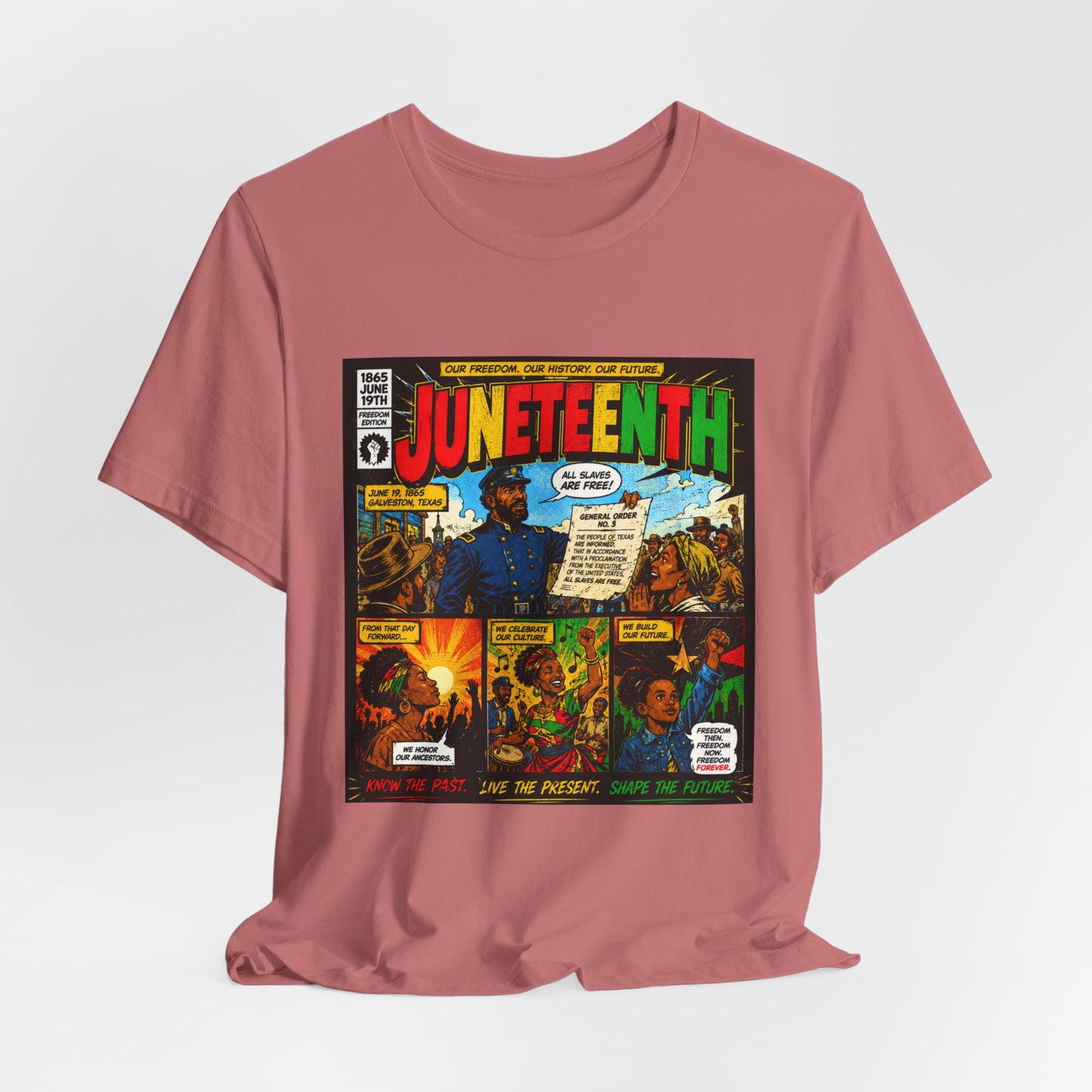 Juneteenth Comic-Style T-Shirt — Retro Celebration Tee