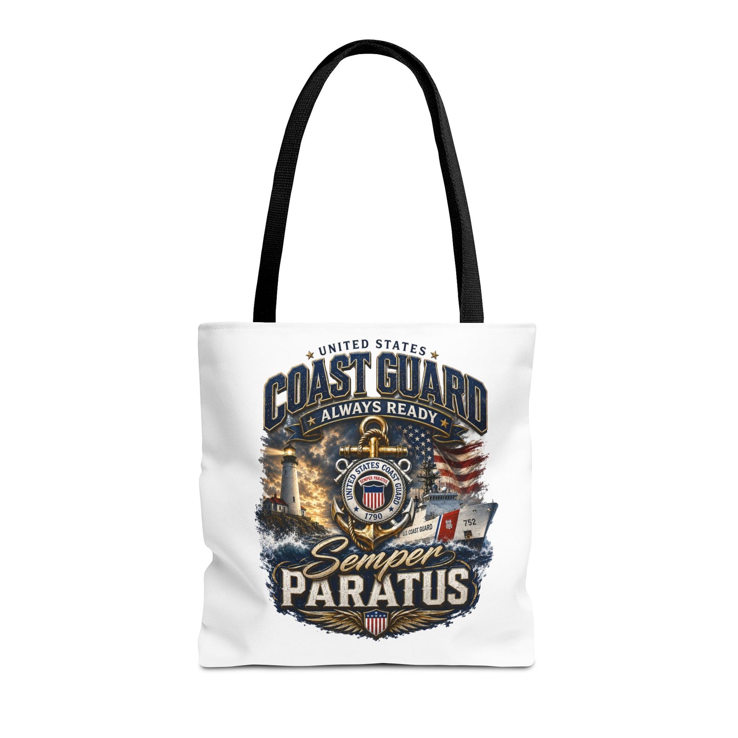 Coast Guard Semper Paratus Tote Bag – U.S. Coast Guard Patriotic Beach & Everyday Carry