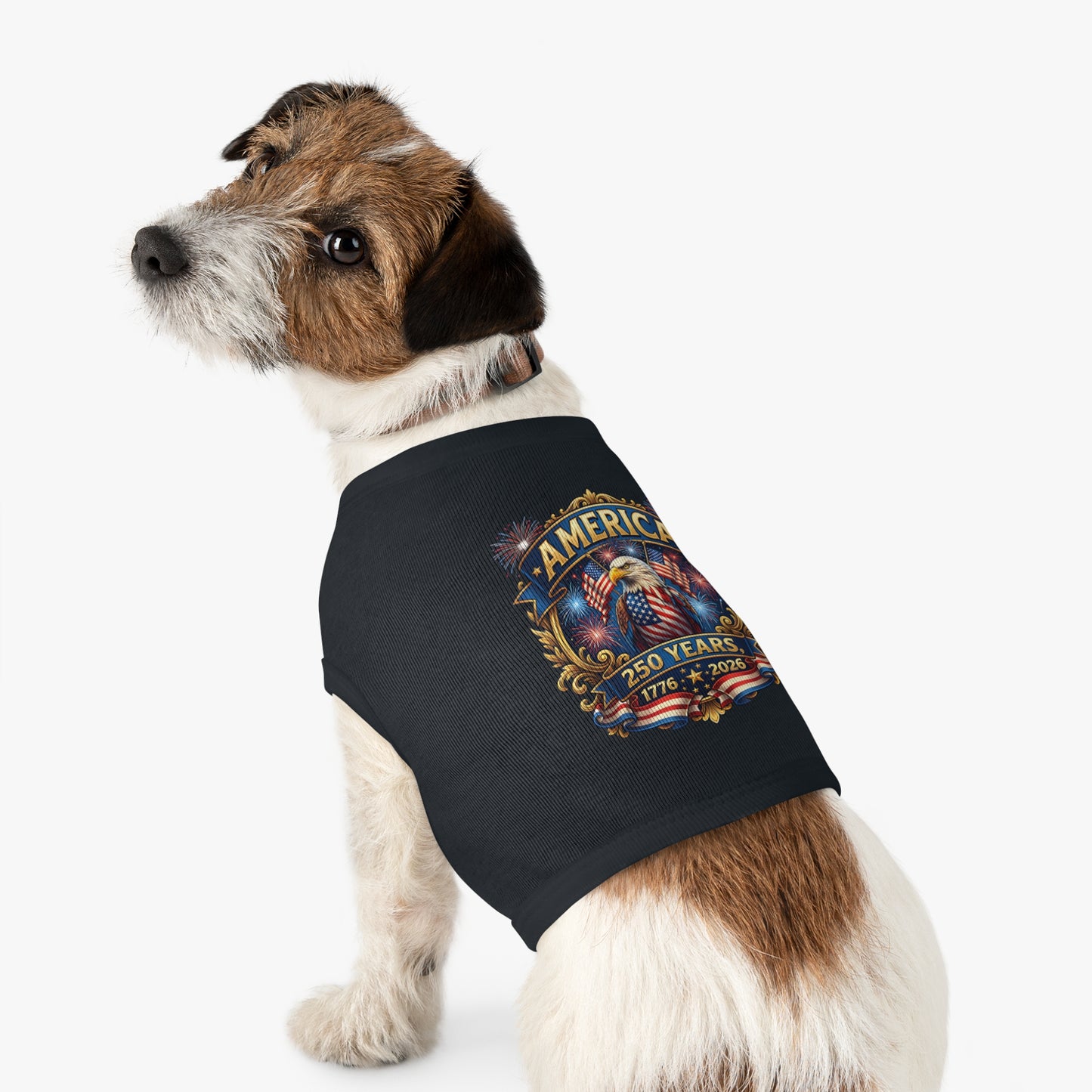 America 250 Pet Tank Top - 1776-2026 Patriotic Eagle & Fireworks