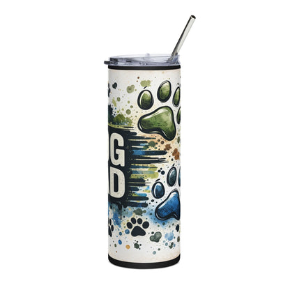 Dog Dad 20oz Stainless Steel Tumbler – Paw Print Travel Cup