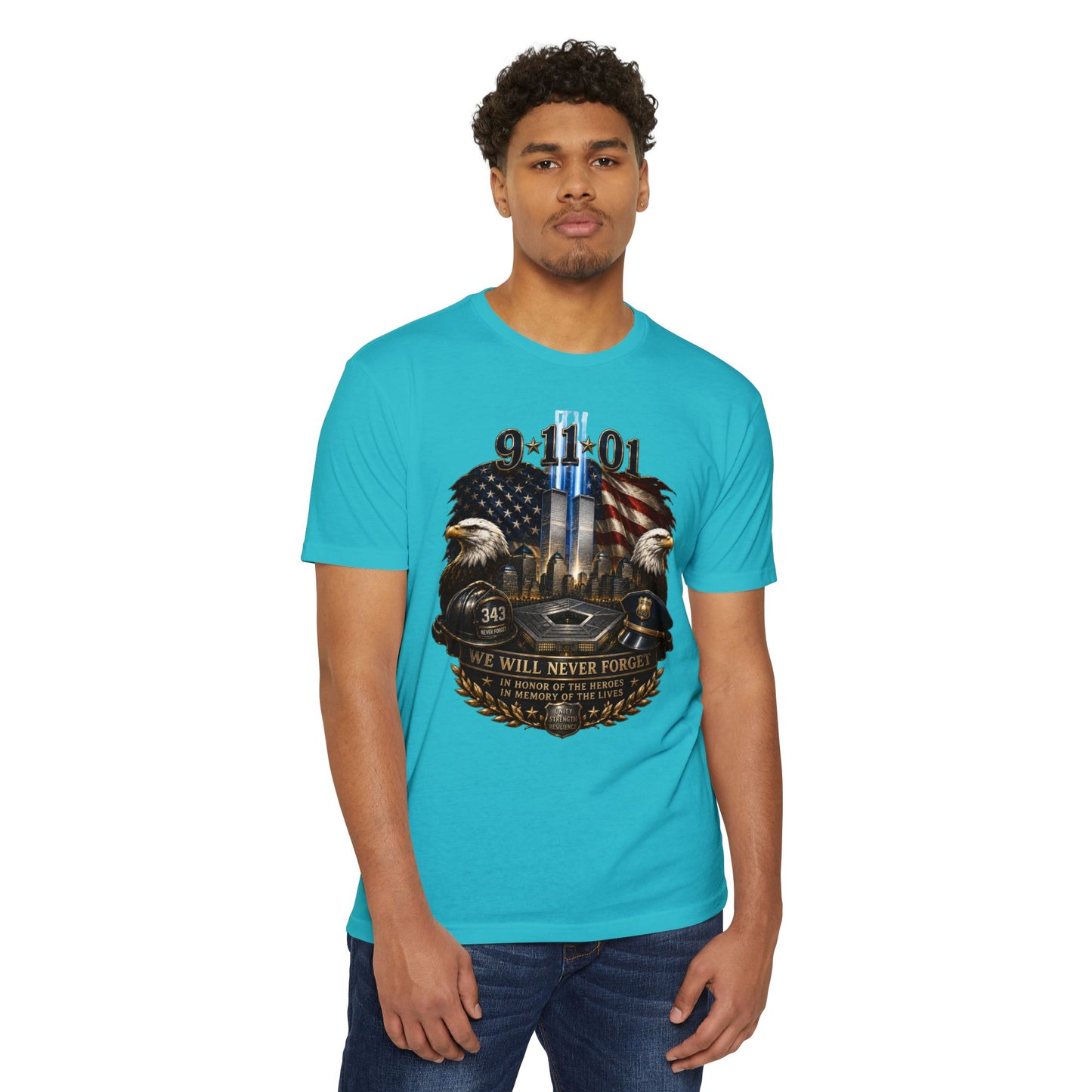 9/11 We Will Never Forget Memorial T-Shirt