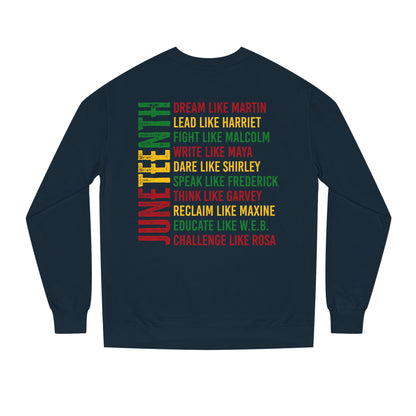 Juneteenth Icons Sweatshirt — "Lead Like Harriet, Fight Like Malcolm" Heritage Crewneck