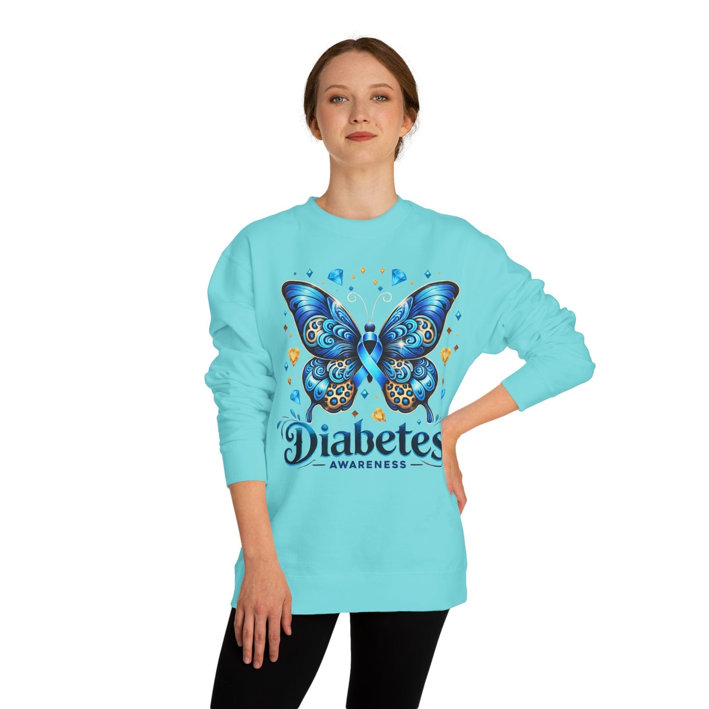Diabetes Awareness Butterfly Sweatshirt