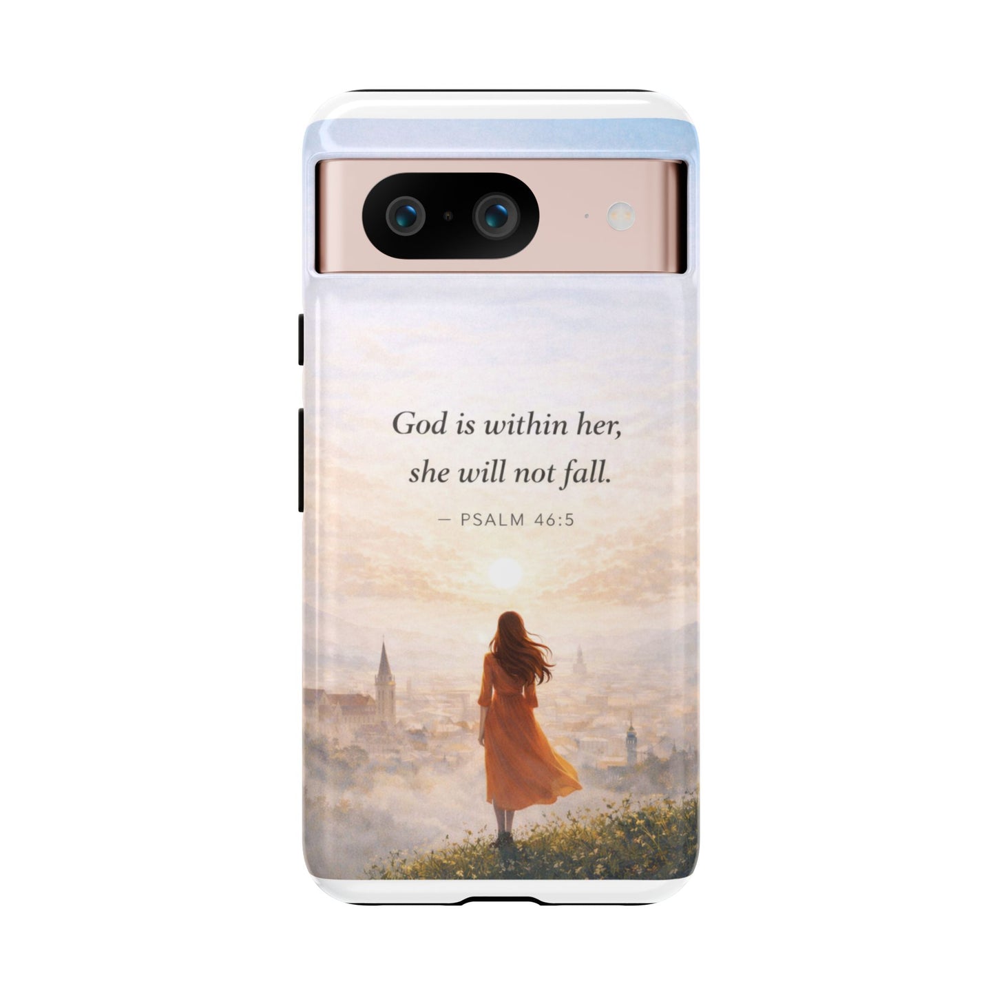 Inspirational Psalm 46:5 Phone Case — 'God is within her, she will not fall' Christian Phone Cover