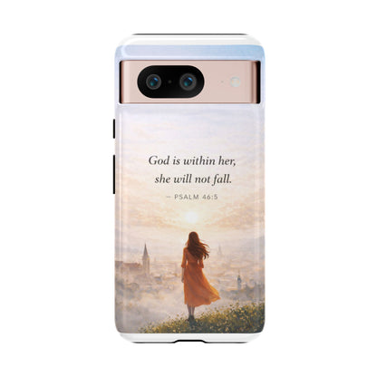 Inspirational Psalm 46:5 Phone Case — 'God is within her, she will not fall' Christian Phone Cover
