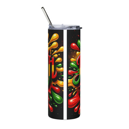 20oz Stainless Steel Tumbler — Colorful JUNKIE Drip Design, Insulated Travel Cup