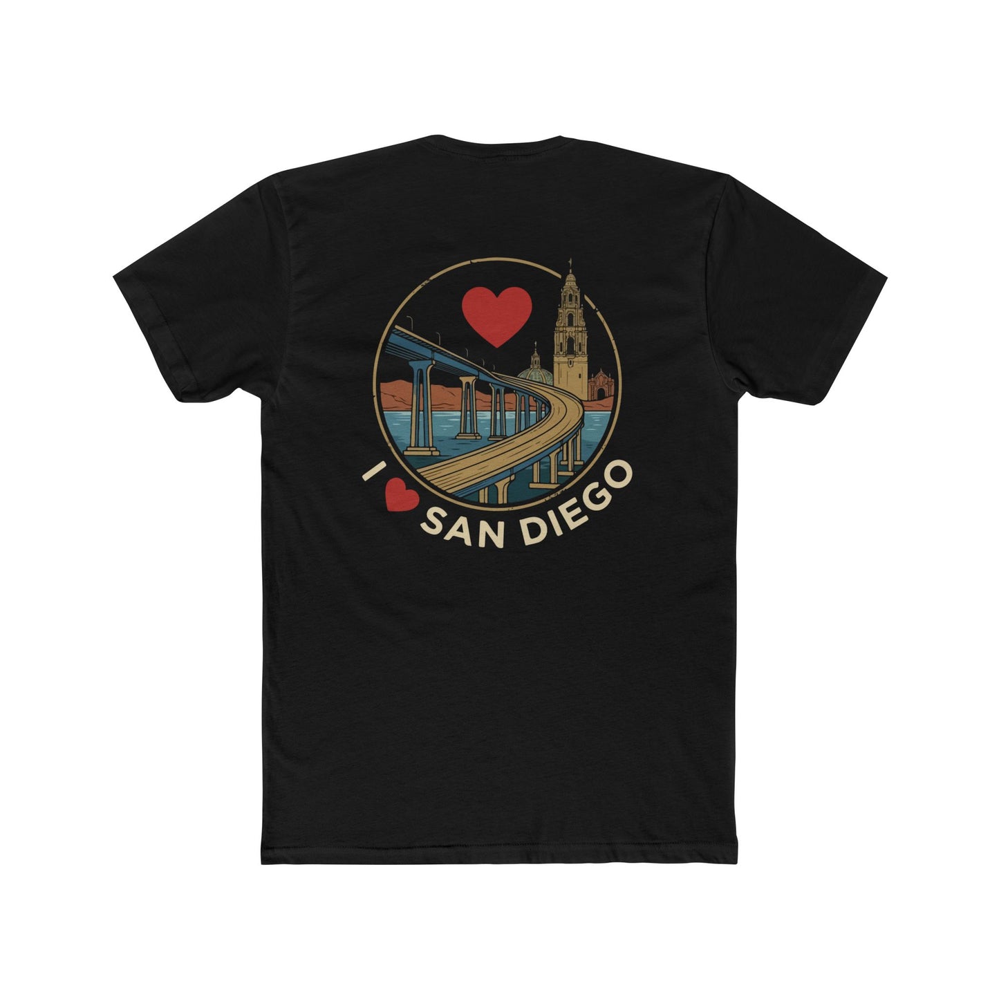 I Heart San Diego Crew Tee — Vintage Bridge & Tower Graphic