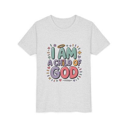 I Am A Child of God Youth Tee — Cute Pastel Christian Kids T-Shirt