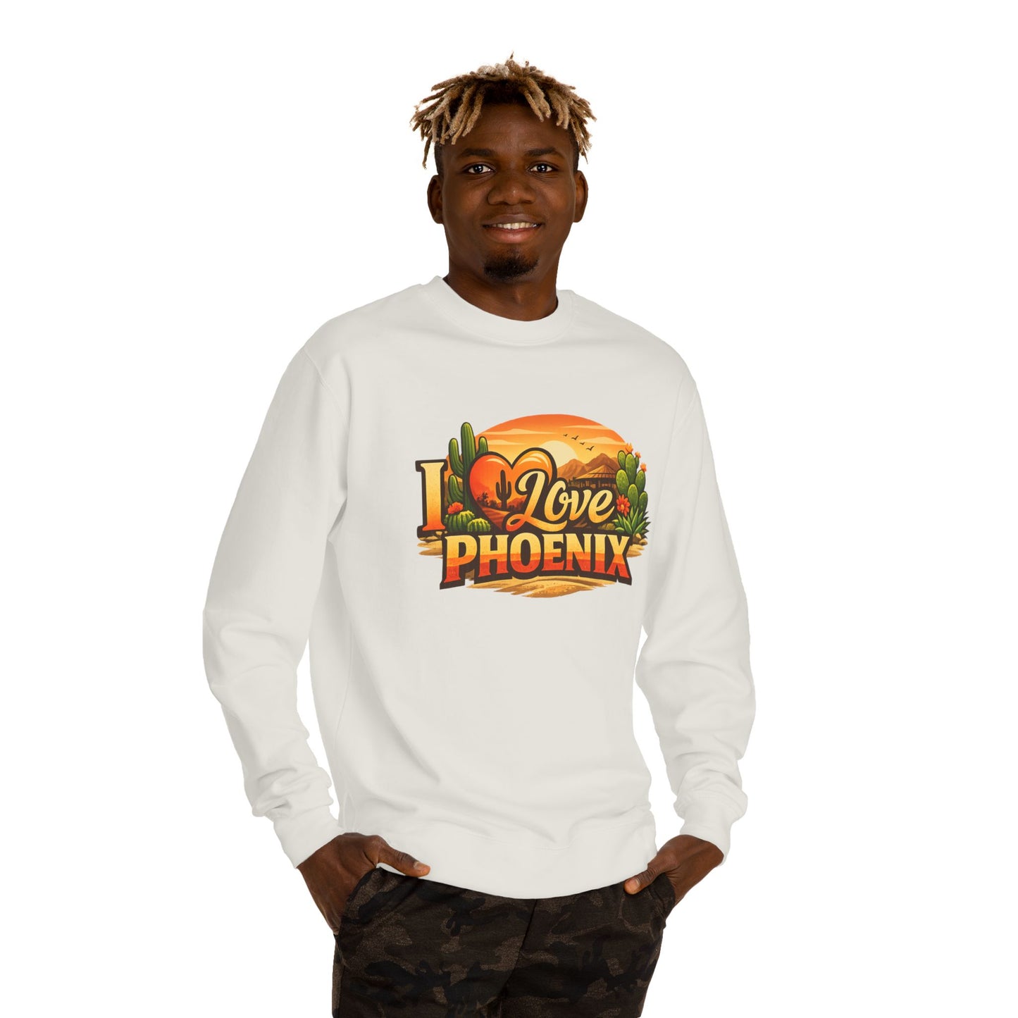 I Love Phoenix Sweatshirt — Desert Sunset Graphic Crewneck