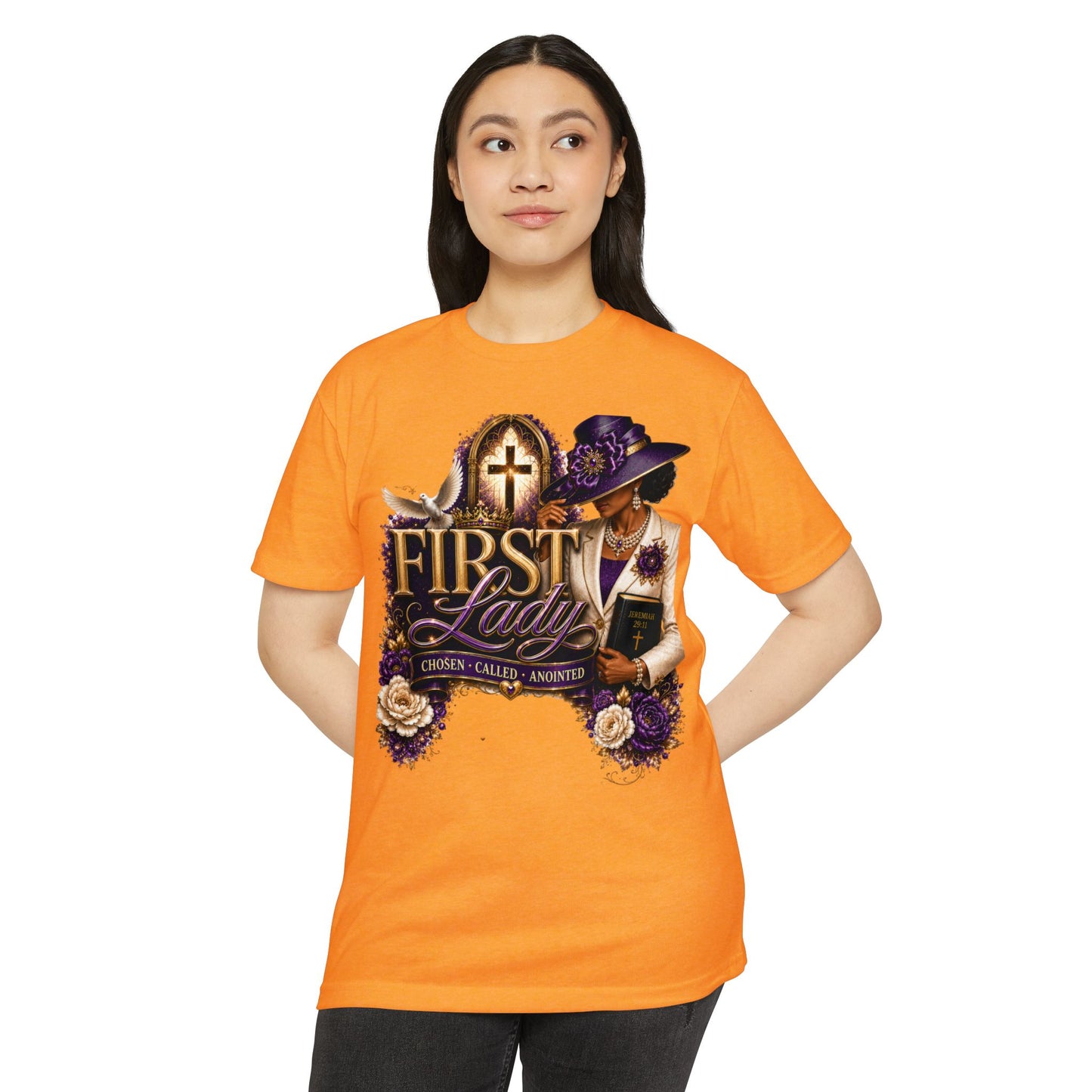 First Lady Christian T-Shirt — "Chosen • Called • Anointed" Faith Graphic Tee