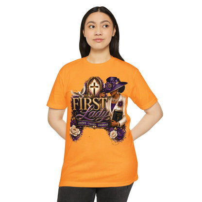 First Lady Christian T-Shirt — "Chosen • Called • Anointed" Faith Graphic Tee