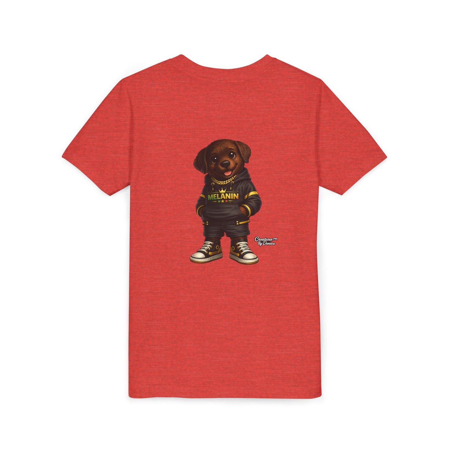 Youth Tee — Cute Puppy "Melanin" Streetwear Graphic