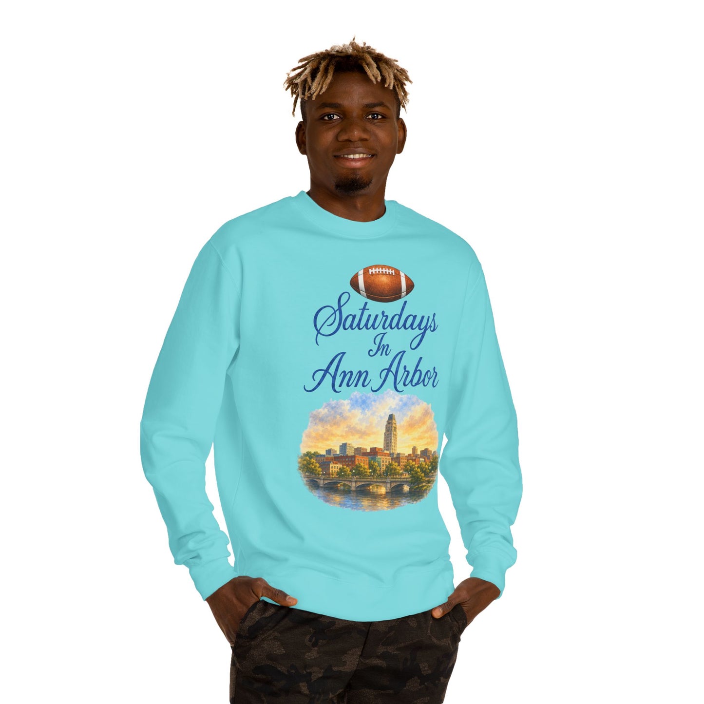 Saturdays in Ann Arbor Sweatshirt — Football Skyline Crewneck