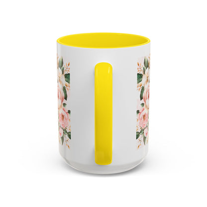 Mom Floral Accent Coffee Mug — Pink Roses Mother's Day Gift (11/15oz)