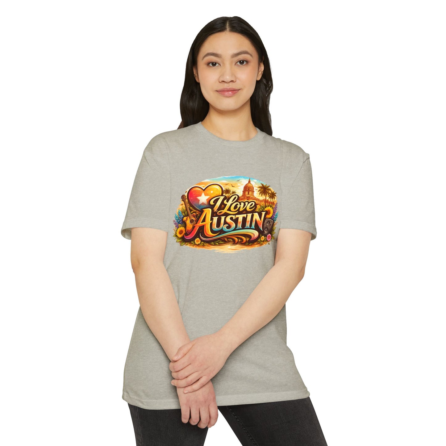 I Love Austin Graphic T-Shirt — Vintage Texas Cityscape Tee