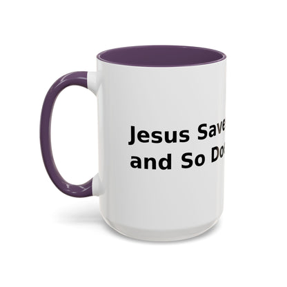 Accent Coffee Mug — “Faith + Medicine: Insulin Saves” Black-Accent Mug (11/15 oz)