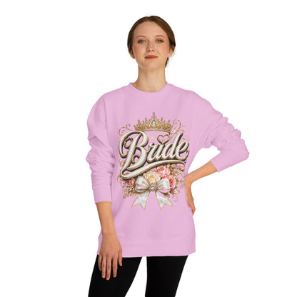 Bride Sweatshirt — Floral Crown Bridal Crewneck for Bachelorette & Wedding
