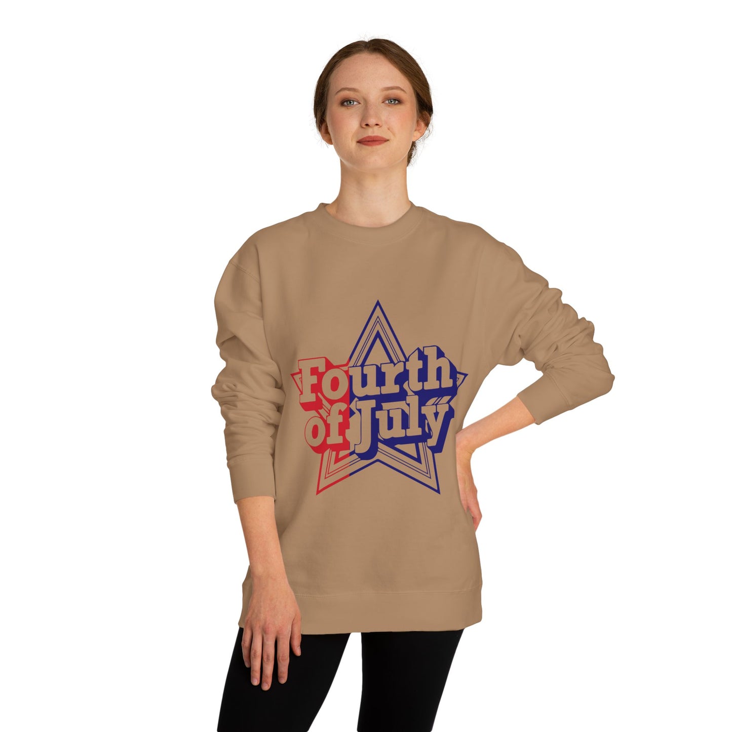 Fourth of July Star Sweatshirt — Patriotic Red White Blue Crewneck