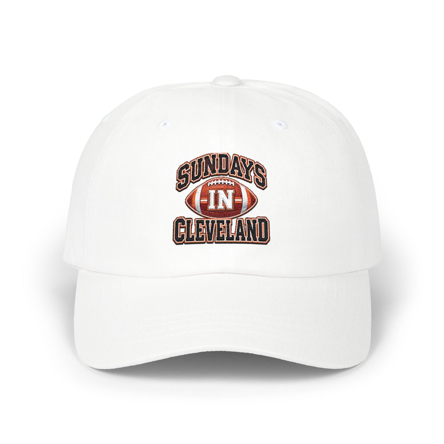 Sundays in Cleveland Football Dad Cap — Vintage Sports Embroidered Hat