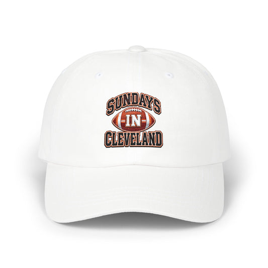 Sundays in Cleveland Football Dad Cap — Vintage Sports Embroidered Hat