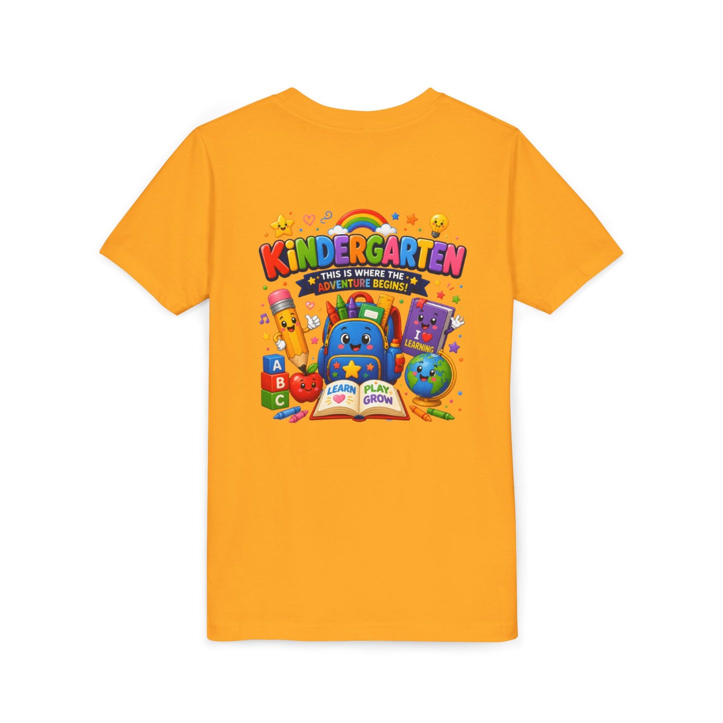 Kindergarten Kids T‑Shirt — 'Kindergarten: This Is Where the Fun Begins' Colorful Back-to-School Tee
