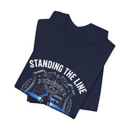 Police Thin Blue Line Badge T-Shirt — Support Law Enforcement Tee