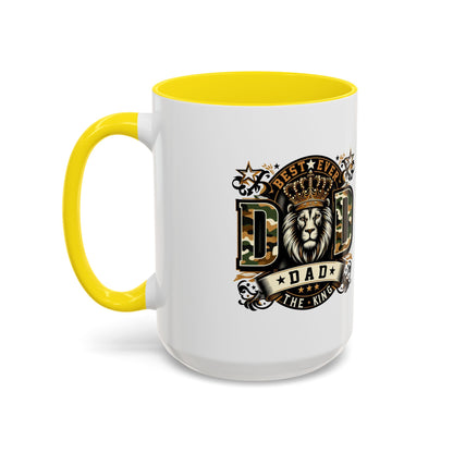 Dad Coffee Mug — "Best Ever Dad" Lion Crest Accent Mug (11/15oz)