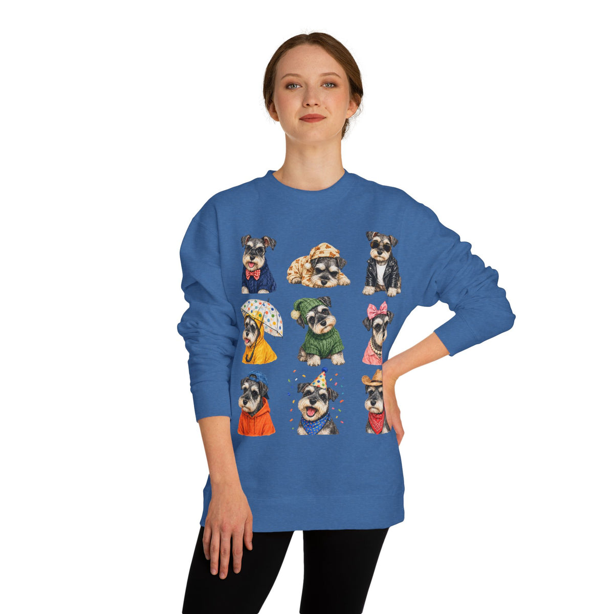 Cute Puppy Grid Sweatshirt — Watercolor Dogs Crewneck